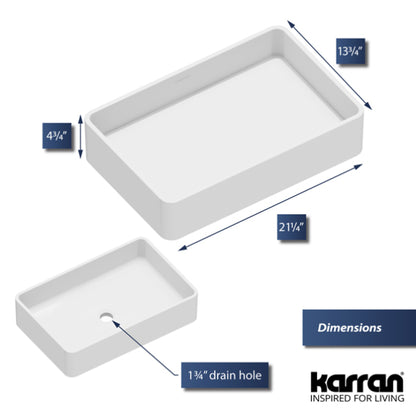 Horizon Acrylic Solid Surface Vessel Bathroom Sink