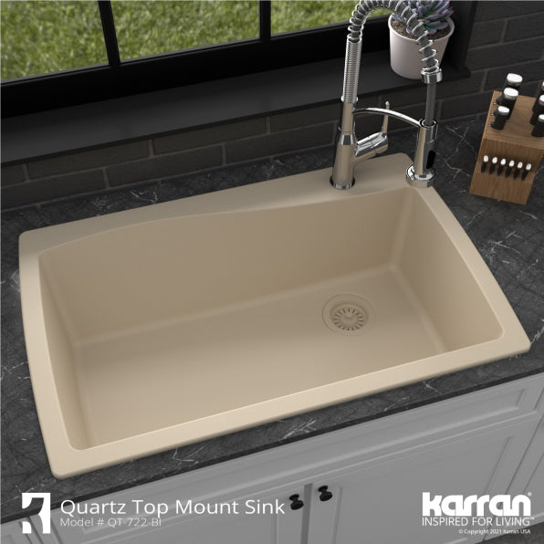 Tidal 34" Quartz Composite Top Mount Kitchen Sink