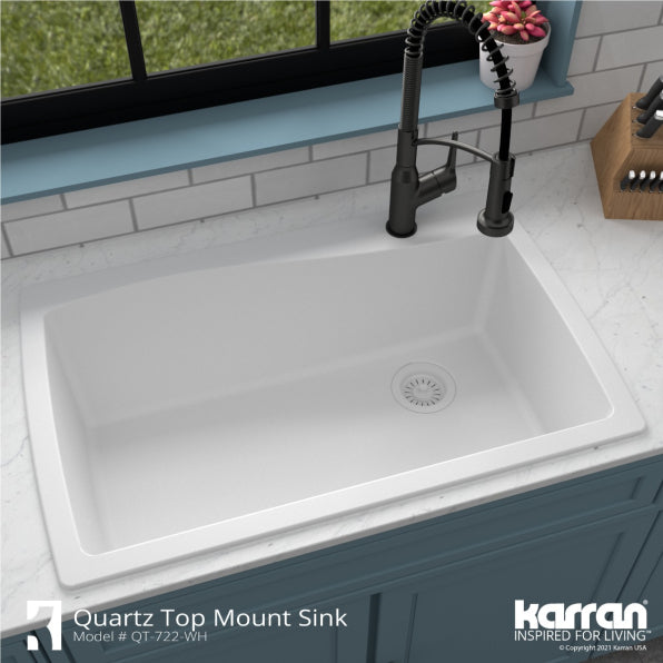 Tidal 34" Quartz Composite Top Mount Kitchen Sink