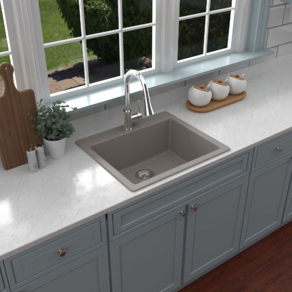 Essence 25" Quartz Composite Top Mount Kitchen Sink