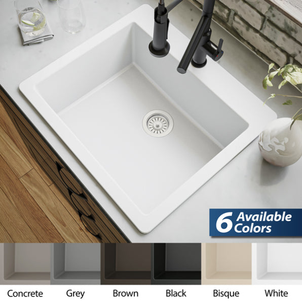 Essence 25" Quartz Composite Top Mount Kitchen Sink