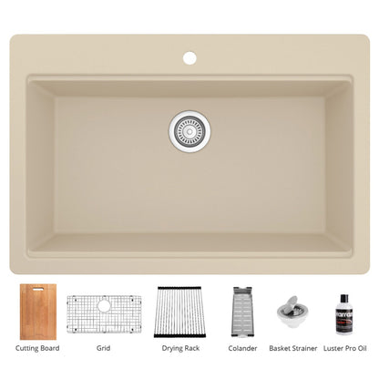 Essence 33" Quartz Composite Top Mount Kitchen Sink