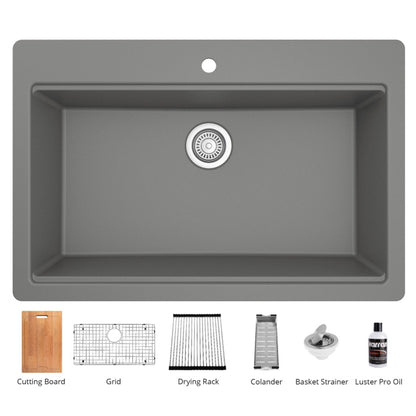 Essence 33" Quartz Composite Top Mount Kitchen Sink