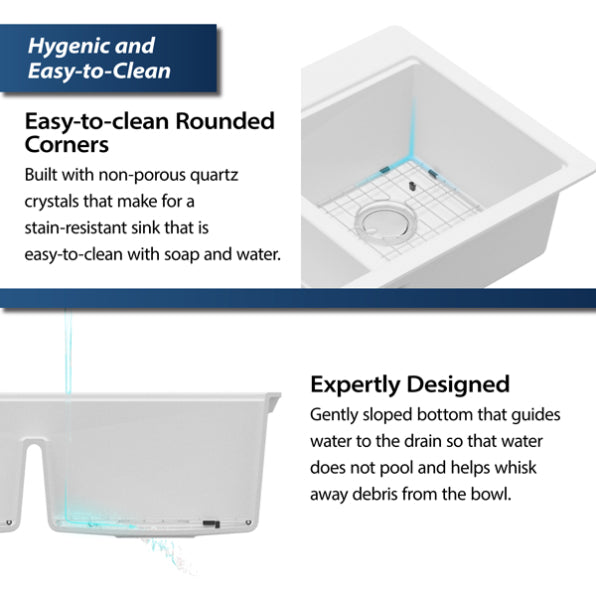 Essence 33" Quartz Composite Top Mount Kitchen Sink