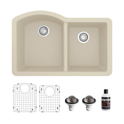 Stonera 32" Quartz Composite Undermount Double Basin Kitchen Sink