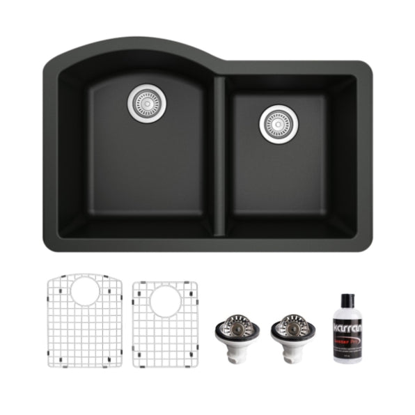 Stonera 32" Quartz Composite Undermount Double Basin Kitchen Sink