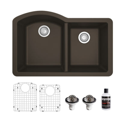 Stonera 32" Quartz Composite Undermount Double Basin Kitchen Sink