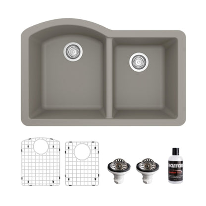 Stonera 32" Quartz Composite Undermount Double Basin Kitchen Sink