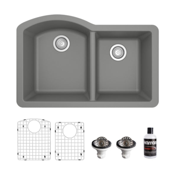 Stonera 32" Quartz Composite Undermount Double Basin Kitchen Sink