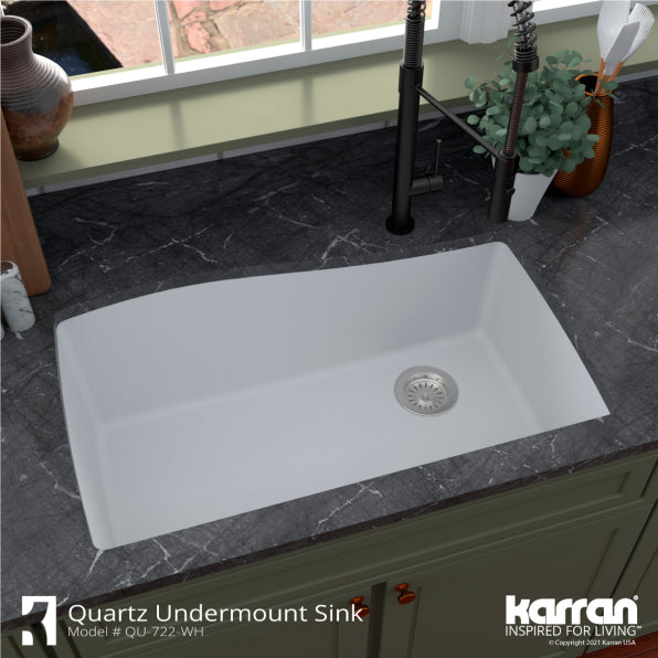 Tidal 34" Quartz Composite Undermount Kitchen Sink