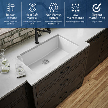 Essence 32" Quartz Composite Undermount Kitchen Sink