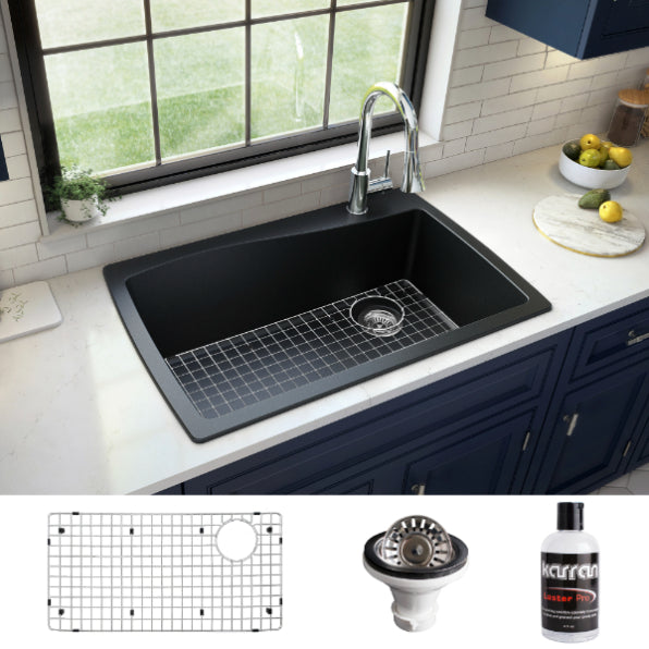 Tidal 34" Quartz Composite Top Mount Kitchen Sink