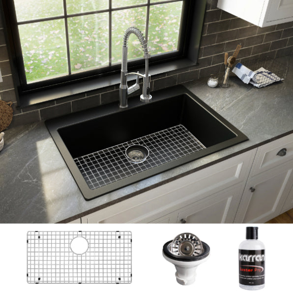 Essence 33" Quartz Composite Top Mount Kitchen Sink