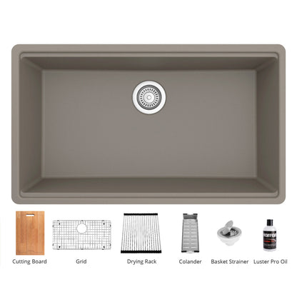 Essence 32" Quartz Composite Undermount Kitchen Sink