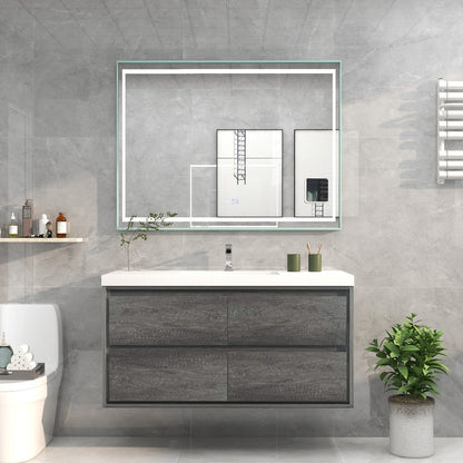 Sage 48" Wall Mounted Bathroom Vanity with Reinforced Acrylic Integrated Sink Top