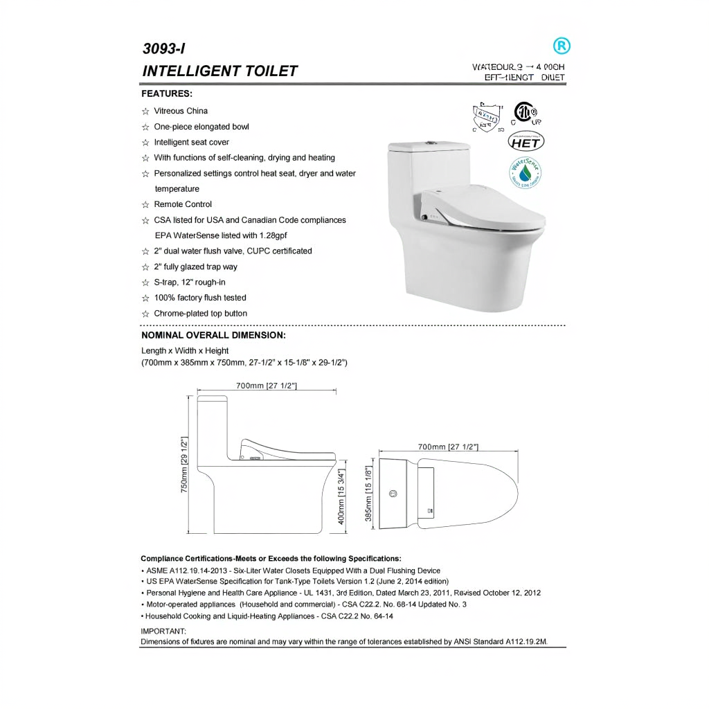 Zenobia One-Piece Intelligent Elongated Toilet - lifestyle