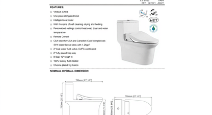 Zenobia One-Piece Intelligent Elongated Toilet