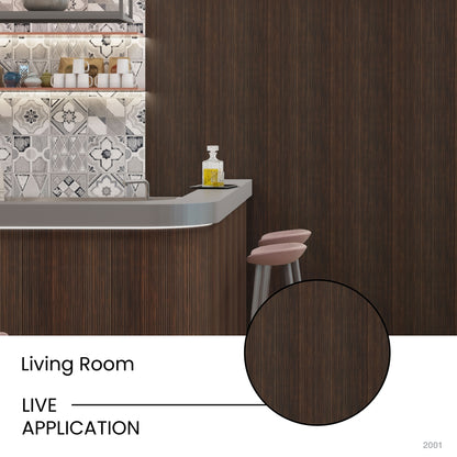Dark Oak Scallop Polypropylene Interior Decorative Wall Panel