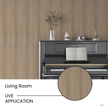 White Oak Scallop Polypropylene Interior Decorative Wall Panel