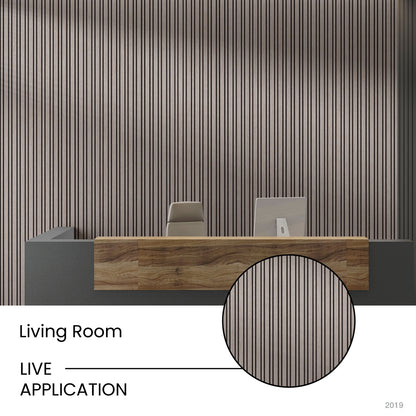 Grey Oak Multi Width Slatted Polypropylene Interior Decorative Wall Panel