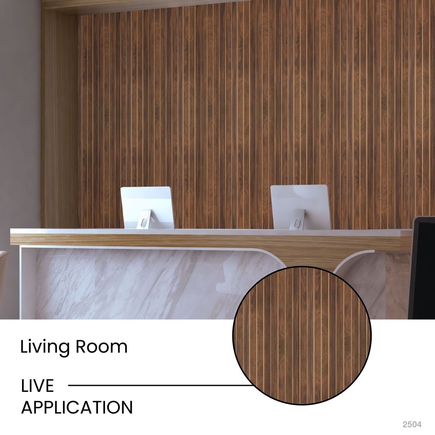 Alder Linear Embossed Two-Tone Slatted Polypropylene Interior Decorative Wall Panel