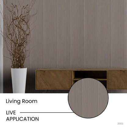 Grey Oak Two-Tone Small Slatted Polypropylene Interior Decorative Wall Panel