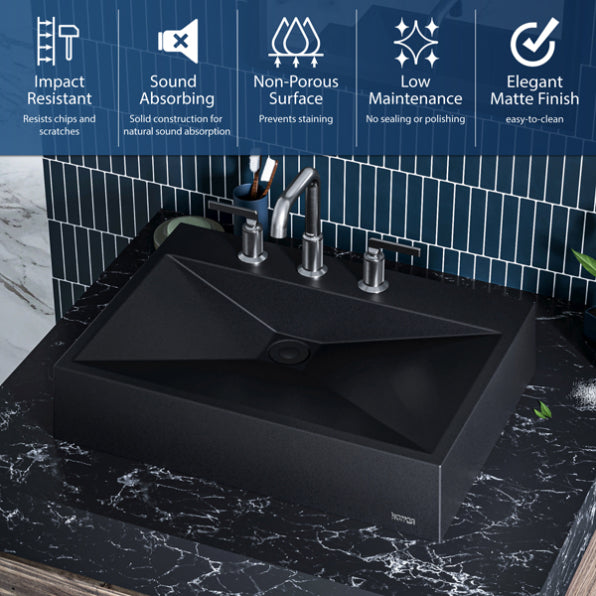 Envy Quartz Composite Vessel Bathroom Sink