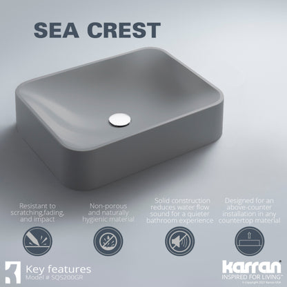 Sea Crest Quartz Composite Vessel Bathroom Sink