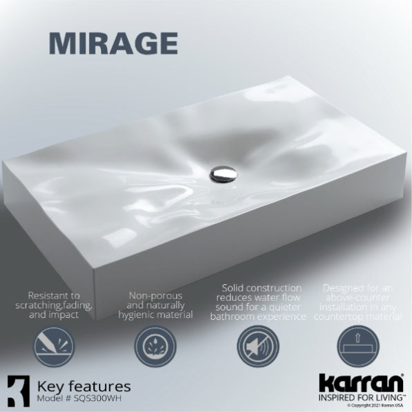 Mirage Quartz Composite Vessel Bathroom Sink