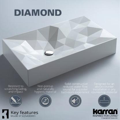 Diamond Quartz Composite Vessel Bathroom Sink