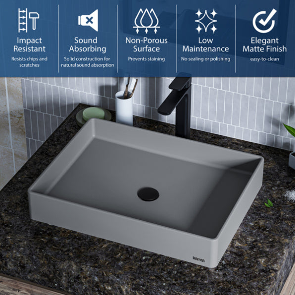 Spark Quartz Composite Vessel Bathroom Sink