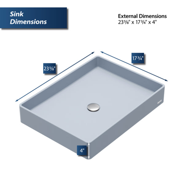 Spark Quartz Composite Vessel Bathroom Sink