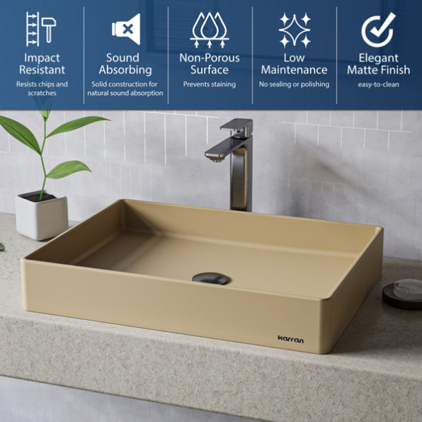 Spark Quartz Composite Vessel Bathroom Sink