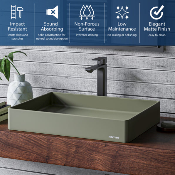 Spark Quartz Composite Vessel Bathroom Sink