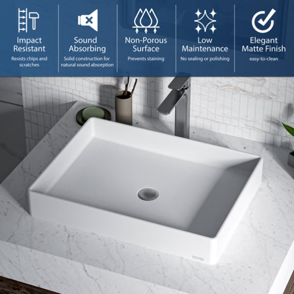 Spark Quartz Composite Vessel Bathroom Sink