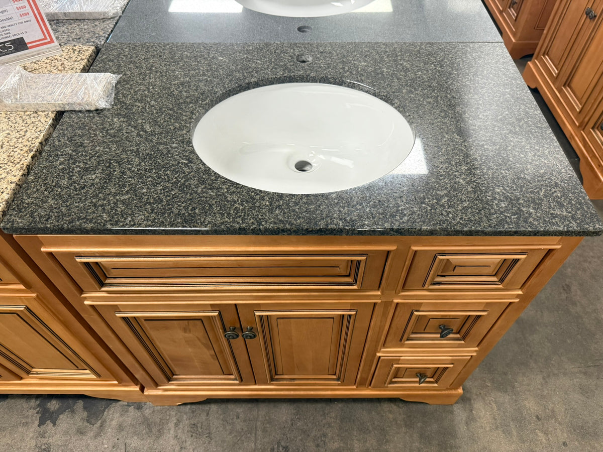 [CLEARANCE] 36 Inch Charcoal Gray Granite Vanity Countertop with Oval Sink, New in Box