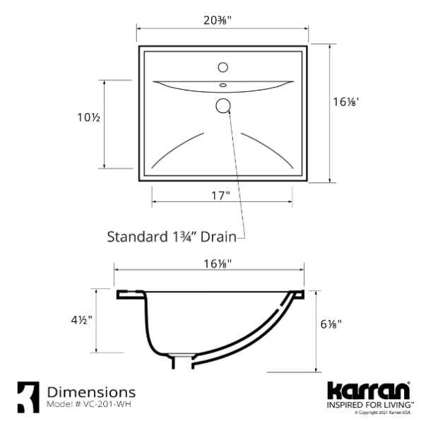 Copenhagen Vitreous China Drop-In Bathroom Sink