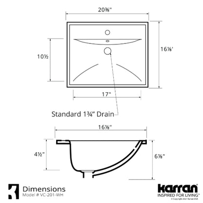 Copenhagen Vitreous China Drop-In Bathroom Sink