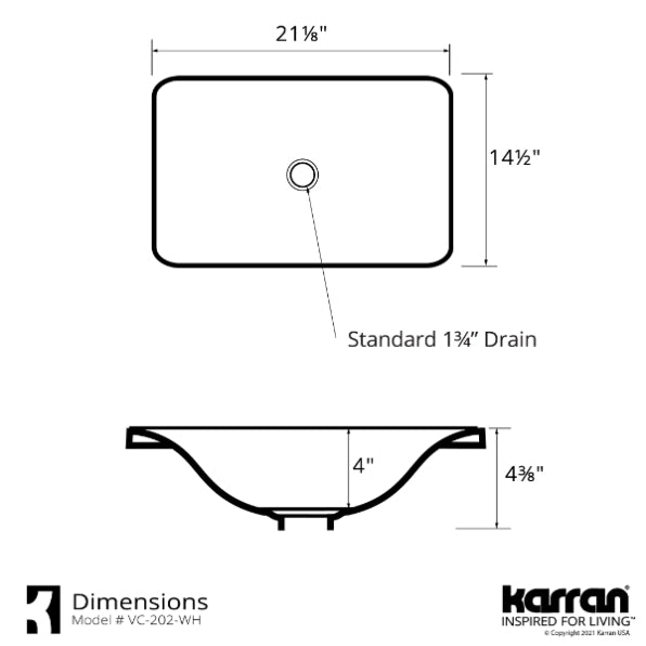 Stockholm Vitreous China Drop-In Bathroom Sink