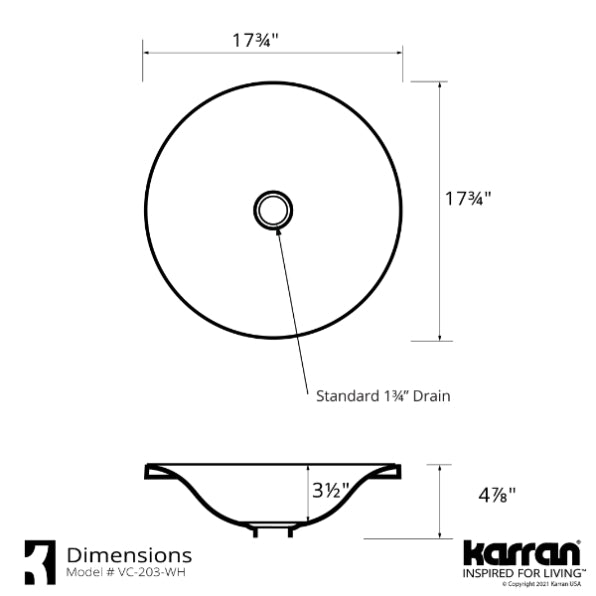 Helsinki Vitreous China Drop-In Bathroom Sink