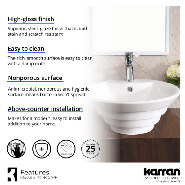 Northumbria Vitreous China Vessel Bathroom Sink