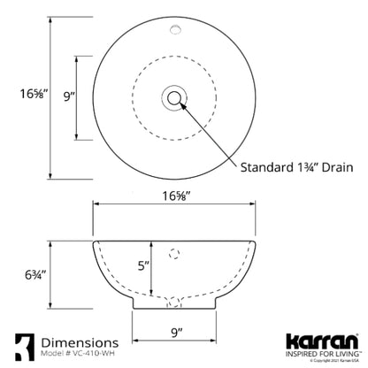 Kent Vitreous China Vessel Bathroom Sink