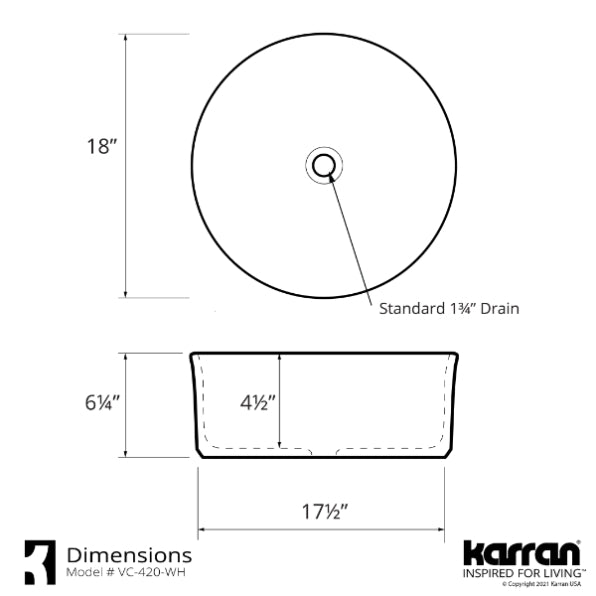 Somerset Vitreous China Vessel Bathroom Sink