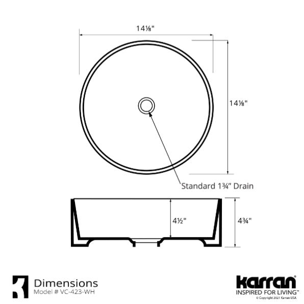 Hampshire Vitreous China Vessel Bathroom Sink