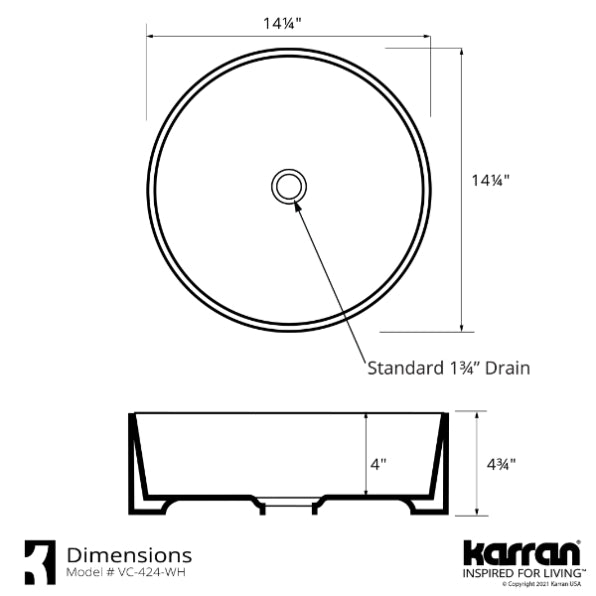 Surrey Vitreous China Vessel Bathroom Sink