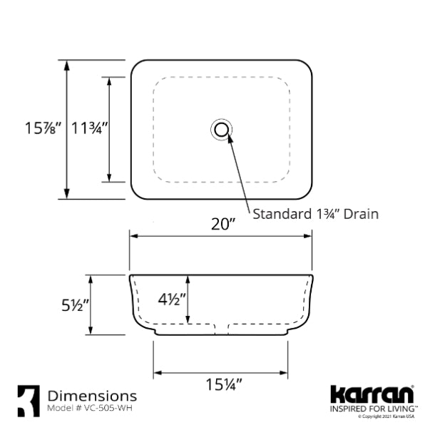 Oxfordshire Vitreous China Vessel Bathroom Sink