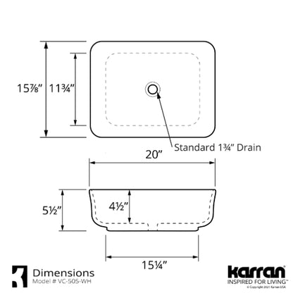 Oxfordshire Vitreous China Vessel Bathroom Sink