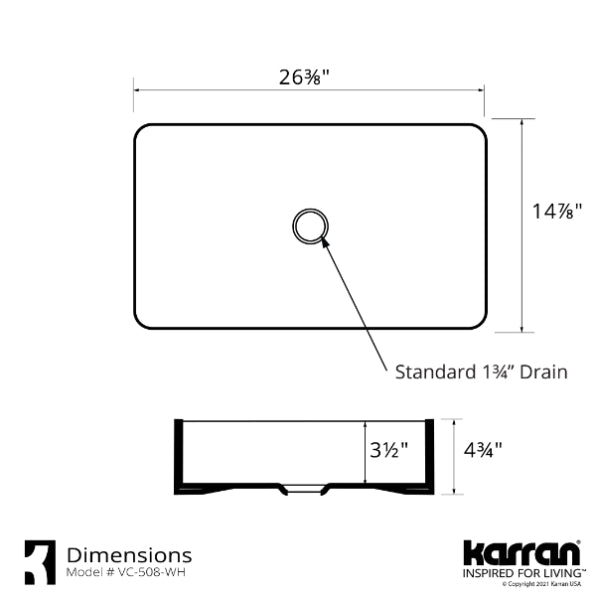 Curie Vitreous China Vessel Bathroom Sink