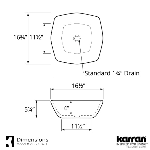 Bennet Vitreous China Vessel Bathroom Sink