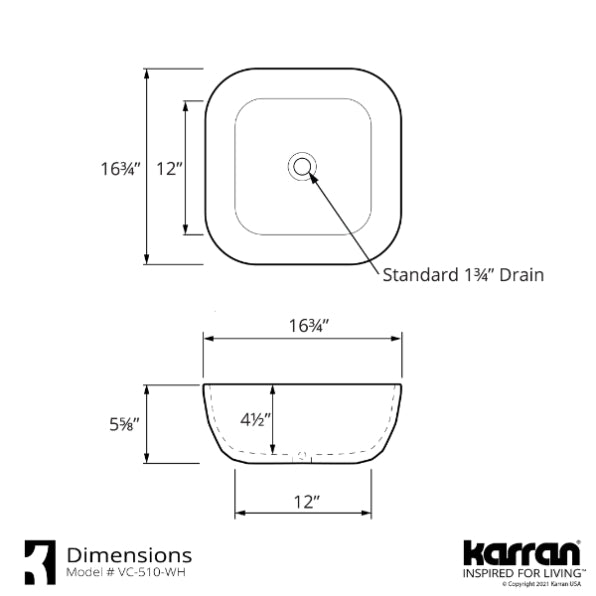 Yorkshire Vitreous China Vessel Bathroom Sink